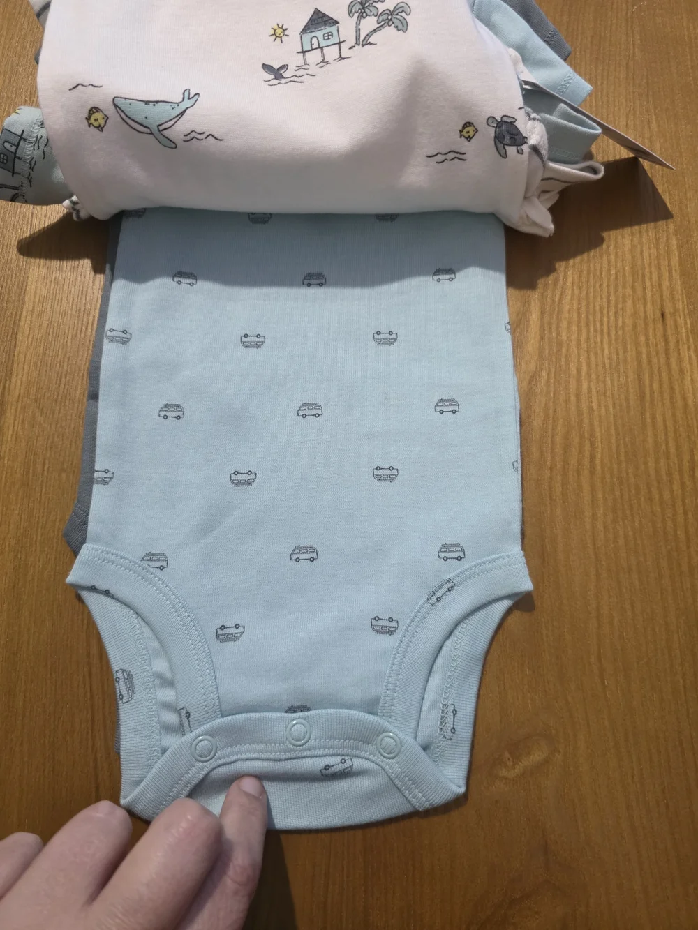 Carter's Baby Blue Ocean Print Short-Sleeve One-Piece (5-Pack)